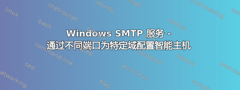 Windows SMTP 服务 - 通过不同端口为特定域配置智能主机