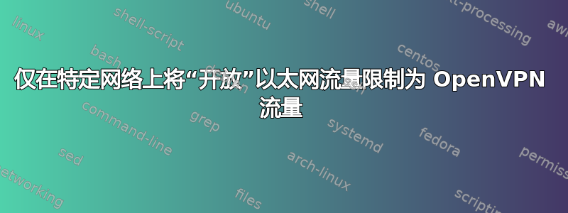 仅在特定网络上将“开放”以太网流量限制为 OpenVPN 流量