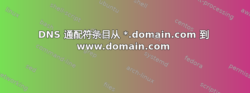 DNS 通配符条目从 *.domain.com 到 www.domain.com