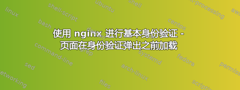 使用 nginx 进行基本身份验证 - 页面在身份验证弹出之前加载