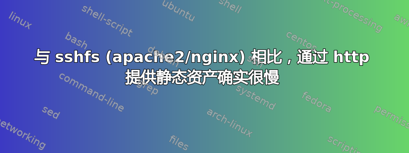 与 sshfs (apache2/nginx) 相比，通过 http 提供静态资产确实很慢