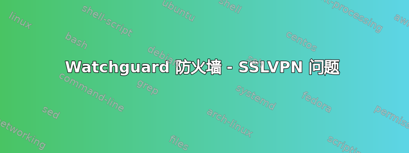 Watchguard 防火墙 - SSLVPN 问题