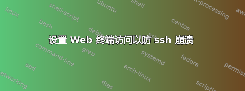 设置 Web 终端访问以防 ssh 崩溃