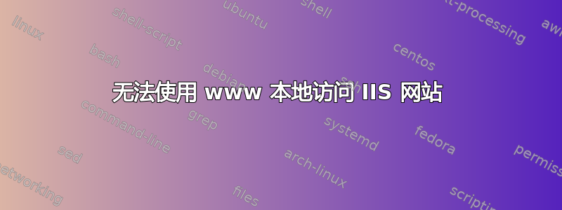 无法使用 www 本地访问 IIS 网站