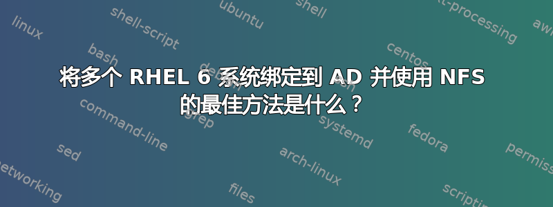 将多个 RHEL 6 系统绑定到 AD 并使用 NFS 的最佳方法是什么？