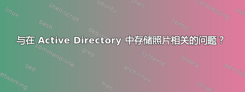 与在 Active Directory 中存储照片相关的问题？