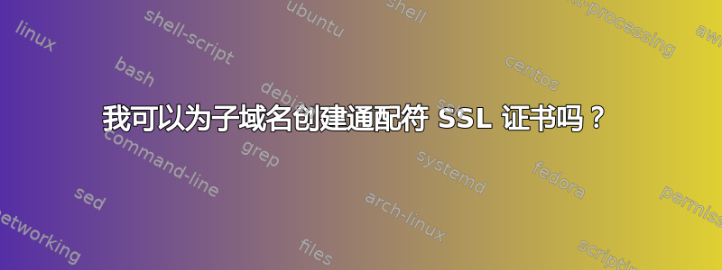 我可以为子域名创建通配符 SSL 证书吗？