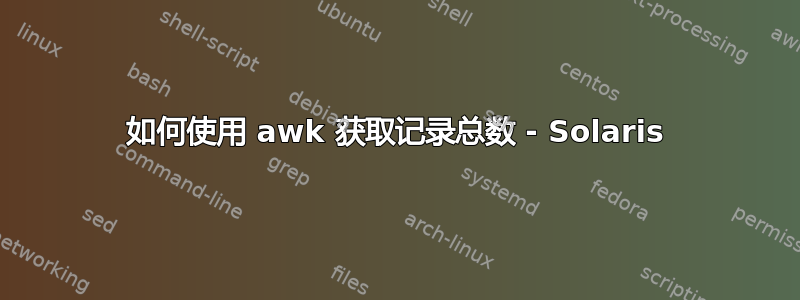 如何使用 awk 获取记录总数 - Solaris