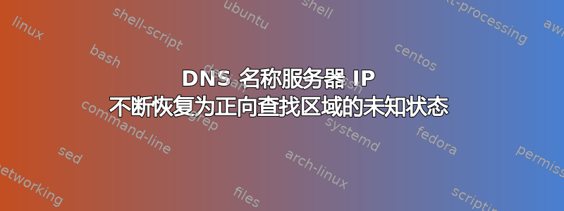 DNS 名称服务器 IP 不断恢复为正向查找区域的未知状态