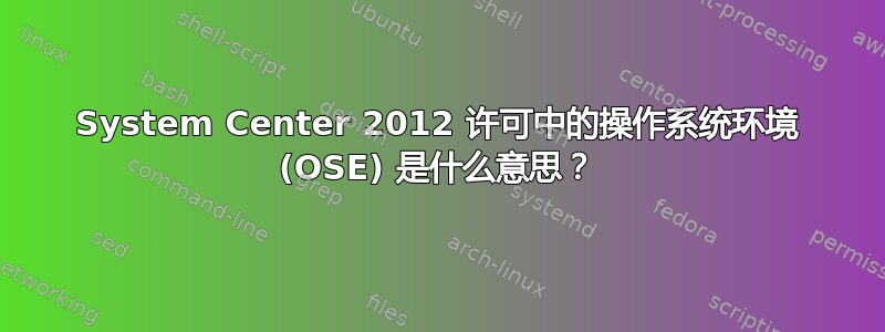 System Center 2012 许可中的操作系统环境 (OSE) 是什么意思？