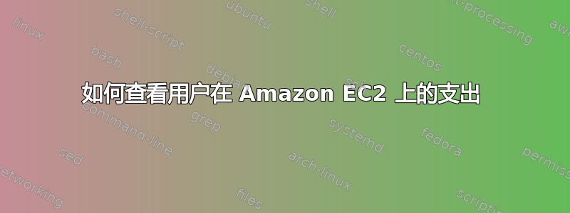 如何查看用户在 Amazon EC2 上的支出