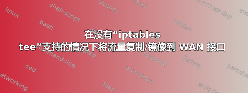 在没有“iptables tee”支持的情况下将流量复制/镜像到 WAN 接口