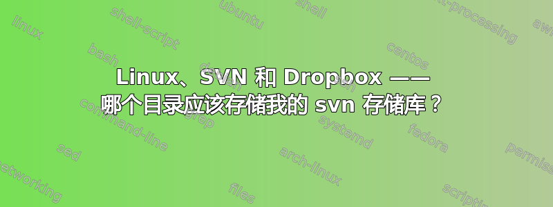 Linux、SVN 和 Dropbox —— 哪个目录应该存储我的 svn 存储库？