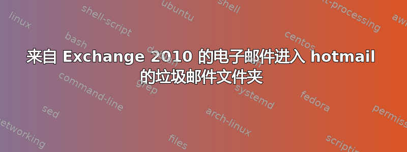 来自 Exchange 2010 的电子邮件进入 hotmail 的垃圾邮件文件夹