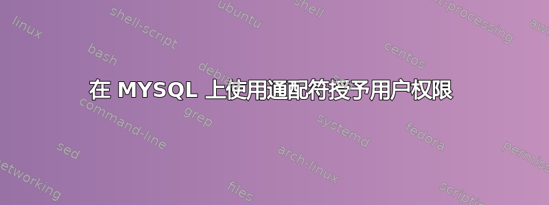 在 MYSQL 上使用通配符授予用户权限