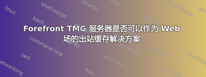 Forefront TMG 服务器是否可以作为 Web 场的出站缓存解决方案