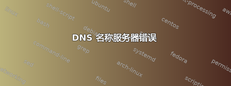 DNS 名称服务器错误