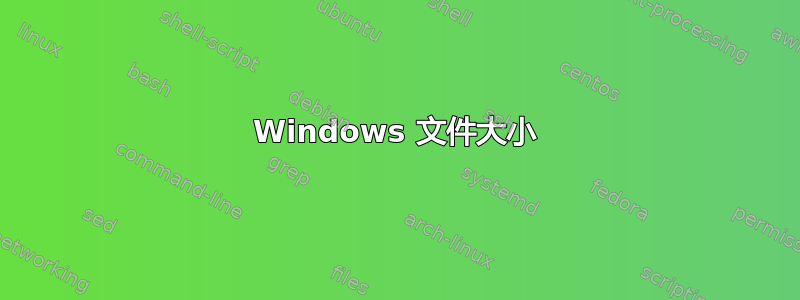 Windows 文件大小