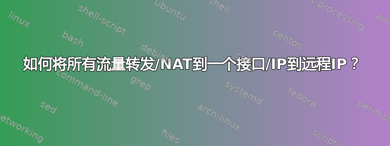 如何将所有流量转发/NAT到一个接口/IP到远程IP？