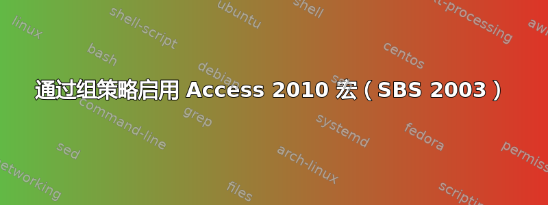 通过组策略启用 Access 2010 宏（SBS 2003）