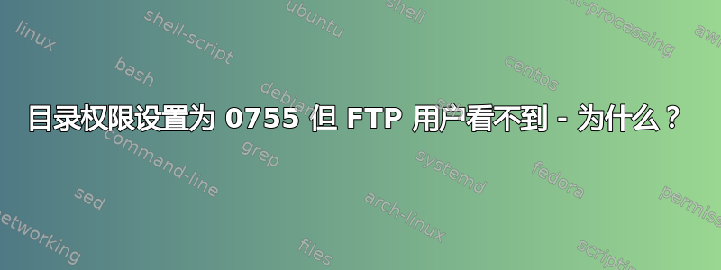 目录权限设置为 0755 但 FTP 用户看不到 - 为什么？