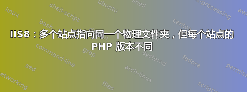 IIS8：多个站点指向同一个物理文件夹，但每个站点的 PHP 版本不同