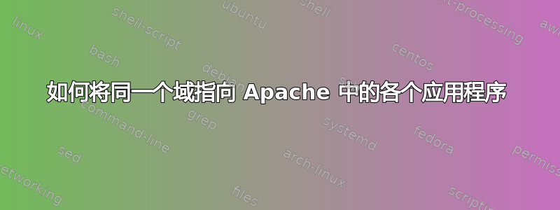 如何将同一个域指向 Apache 中的各个应用程序