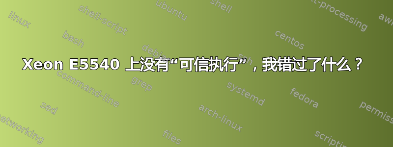 Xeon E5540 上没有“可信执行”，我错过了什么？