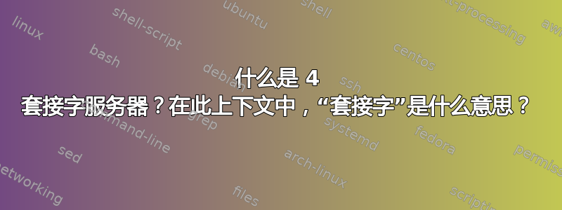 什么是 4 套接字服务器？在此上下文中，“套接字”是什么意思？