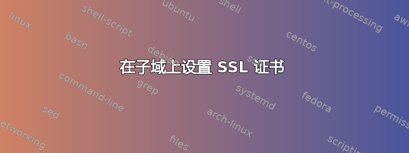 在子域上设置 SSL 证书