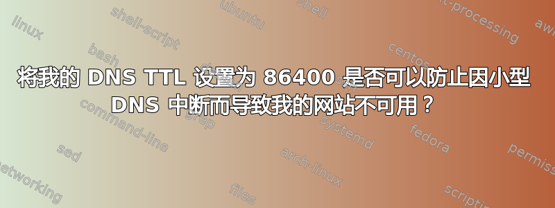 将我的 DNS TTL 设置为 86400 是否可以防止因小型 DNS 中断而导致我的网站不可用？