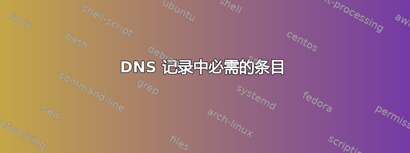 DNS 记录中必需的条目