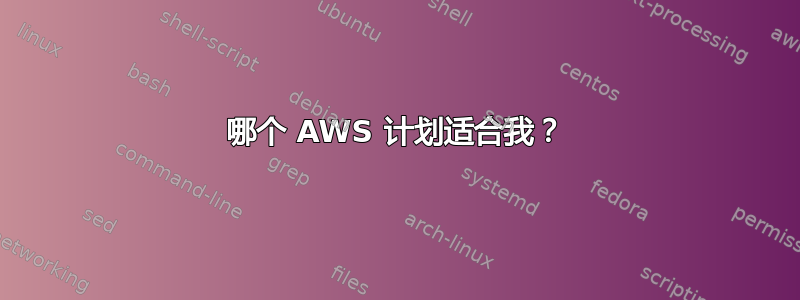 哪个 AWS 计划适合我？