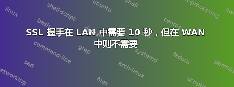 SSL 握手在 LAN 中需要 10 秒，但在 WAN 中则不需要