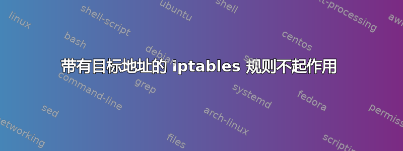 带有目标地址的 iptables 规则不起作用