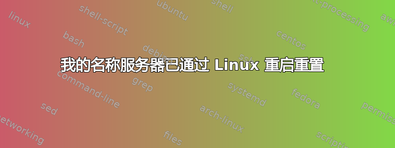 我的名称服务器已通过 Linux 重启重置 