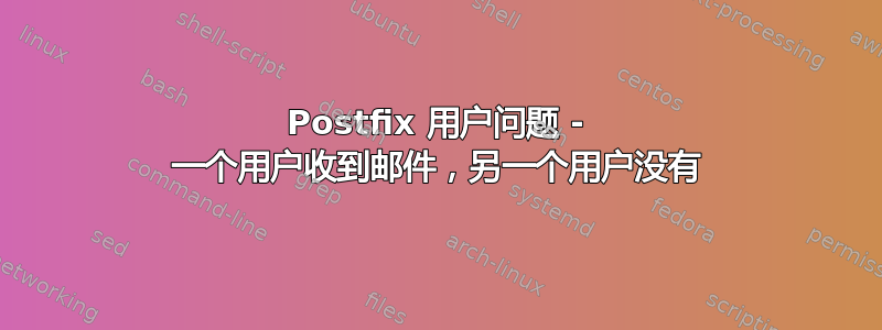 Postfix 用户问题 - 一个用户收到邮件，另一个用户没有