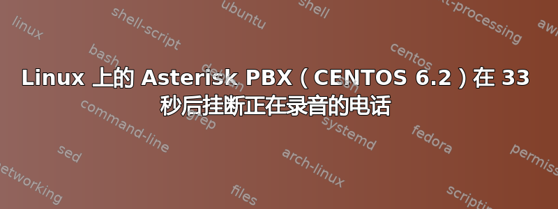 Linux 上的 Asterisk PBX（CENTOS 6.2）在 33 秒后挂断正在录音的电话