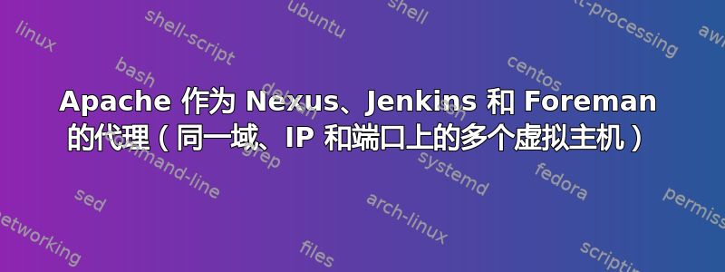 Apache 作为 Nexus、Jenkins 和 Foreman 的代理（同一域、IP 和端口上的多个虚拟主机）