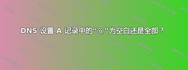 DNS 设置 A 记录中的“@”为空白还是全部？