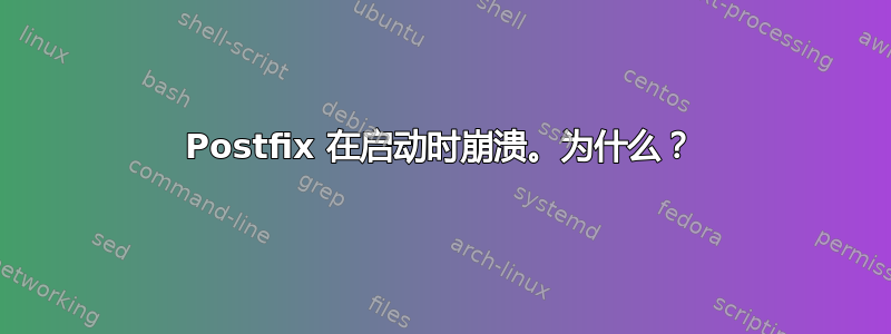 Postfix 在启动时崩溃。为什么？