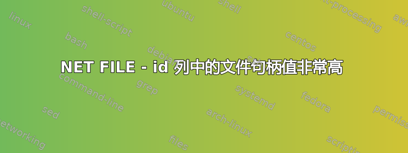 NET FILE - id 列中的文件句柄值非常高