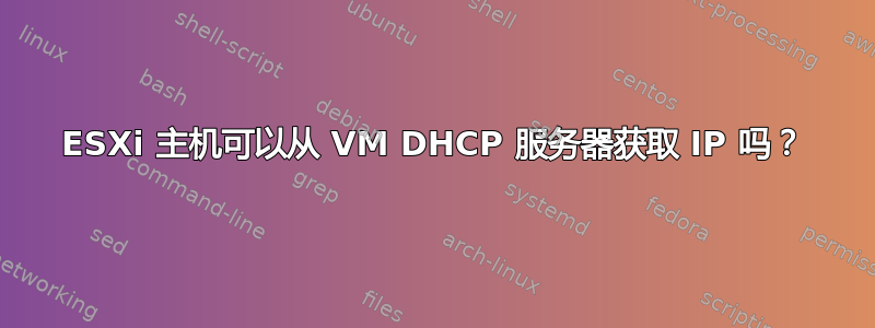 ESXi 主机可以从 VM DHCP 服务器获取 IP 吗？