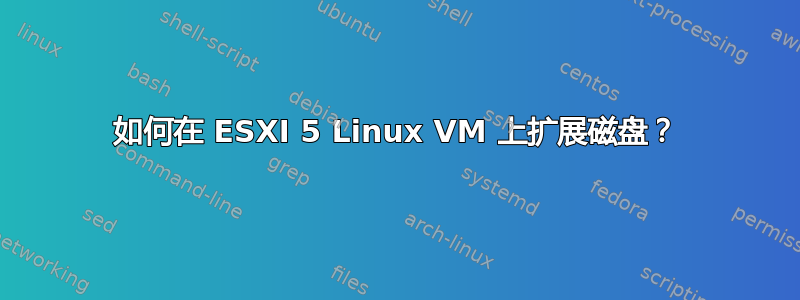 如何在 ESXI 5 Linux VM 上扩展磁盘？