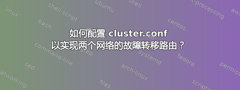 如何配置 cluster.conf 以实现两个网络的故障转移路由？