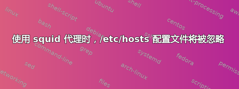 使用 squid 代理时，/etc/hosts 配置文件将被忽略