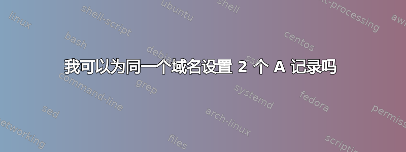 我可以为同一个域名设置 2 个 A 记录吗