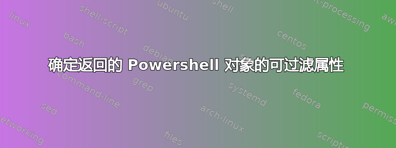 确定返回的 Powershell 对象的可过滤属性