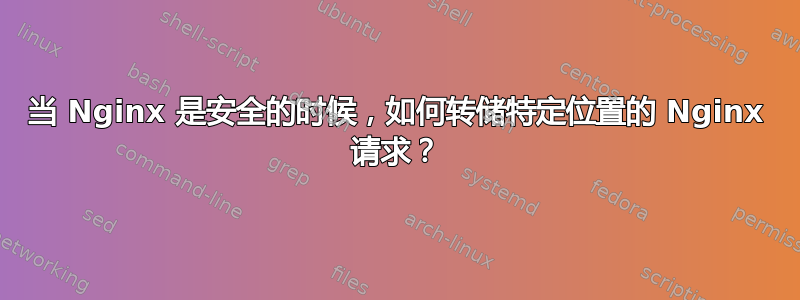 当 Nginx 是安全的时候，如何转储特定位置的 Nginx 请求？