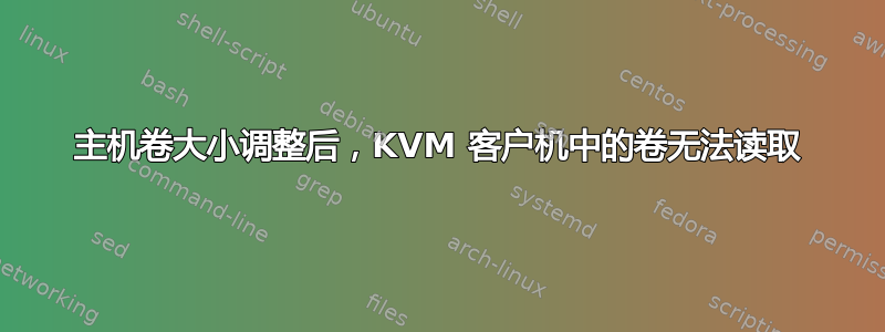 主机卷大小调整后，KVM 客户机中的卷无法读取